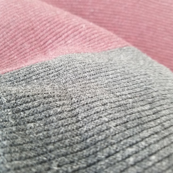 Victoria's Secret Mock Neck Ribbed Gray Maroon Sweater, XS - Picture 6 of 10
